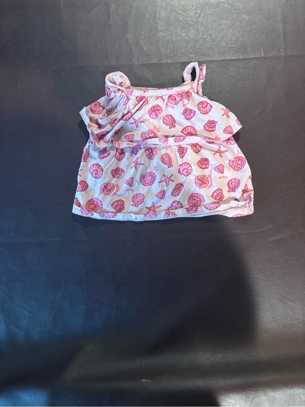 🩷 6 for $20 🩷 Girls Pink Seashell Ruffle Tank Top
